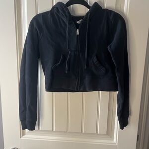 Hollister Black Cropped Hoodie